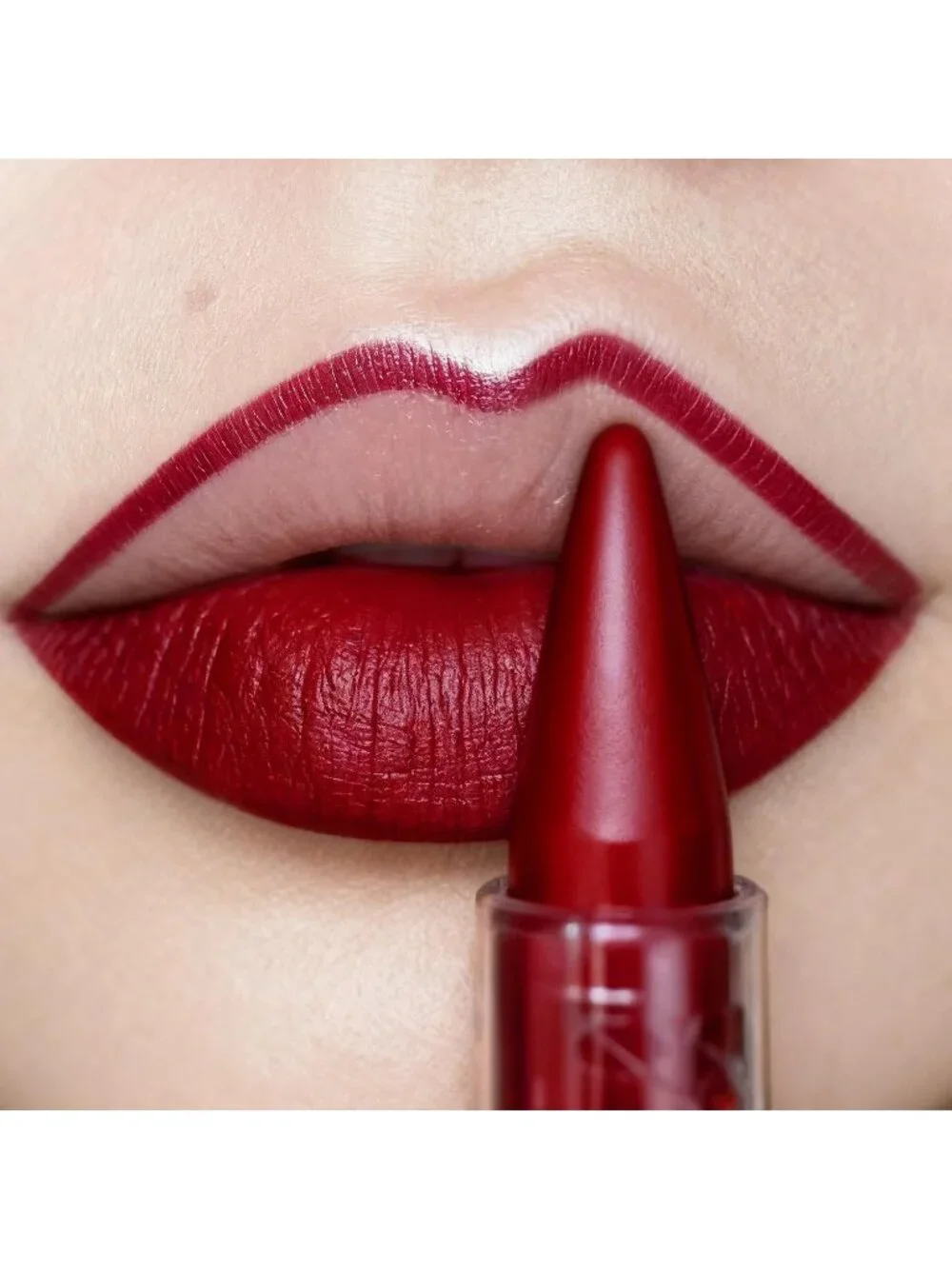 Women's E3 Dark Red Gradient Matte Lip Liner Combo Long Lasting Lip Stick Pencil